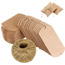 Carica l'immagine nel visualizzatore di Gallery, Naiocase 100pz. Cuscino di Bomboniere Scatole in Carta Kraft con Marrone - Ilgrandebazar
