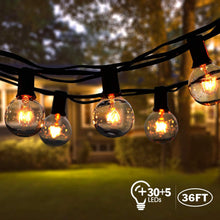 Carica l'immagine nel visualizzatore di Gallery, Catena Luminosa Esterno,VIFLYKOO 36 FT Catena Luci Stringa con 30 lampadine 5 lampadine di Ricambio G40 Bianco Caldo Impermeabile Decorazione da Esterno e Interno per Festa,Giardino, Natale,Matrimonio