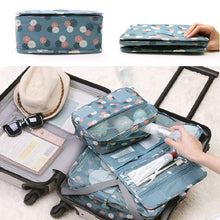 Carica l'immagine nel visualizzatore di Gallery, OrgaWise Borsa da toilette viaggio pensata Blu-margherita