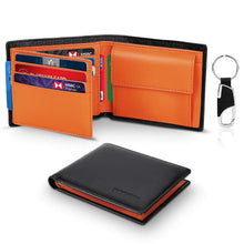 Carica l'immagine nel visualizzatore di Gallery, Portafoglio Uomo Slim Trifold Vera Pelle Blocco RFID, con Tasca... - Ilgrandebazar