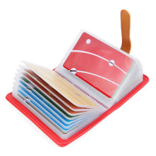 Carica l'immagine nel visualizzatore di Gallery, 10 Colori Porta Carte di Credito Pelle per Donna Uomo - 26 Slot (Rose Rosso) - Ilgrandebazar