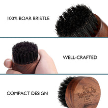 Carica l'immagine nel visualizzatore di Gallery, BFWood Spazzola da Barba rotonda piccola di setole naturali S, Nero - Ilgrandebazar