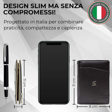 Carica l'immagine nel visualizzatore di Gallery, Portafoglio uomo VERA PELLE con blocco RFID, portamonete e clip fermasoldi... - Ilgrandebazar