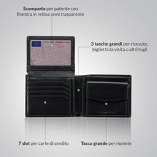 Carica l'immagine nel visualizzatore di Gallery, SPARTANO Portafoglio da Uomo in Vera Pelle - con Protezione RFID,... - Ilgrandebazar