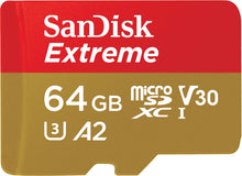 Carica l'immagine nel visualizzatore di Gallery, SanDisk Extreme Scheda di Memoria microSDXC da 64 GB e Adattatore SD 64