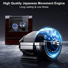 Carica l'immagine nel visualizzatore di Gallery, Kalawen Scatola Carica Orologi Automatici con Motore Ultra-silenzioso per 2 Orologi da Polso Watch Winder di Pelle e Legno, Alimentazione da Cavo Adattatore/Batterie, 5 Programmi Regolabili Argento