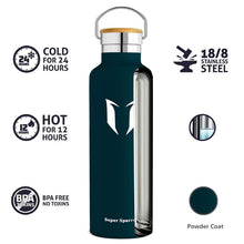 Carica l'immagine nel visualizzatore di Gallery, Super Sparrow Doppia Parete in Acciaio Inox coibentato 500ml-17oz, Jade - Ilgrandebazar