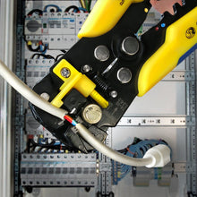 Carica l'immagine nel visualizzatore di Gallery, S&amp;R Spelafili Automatica - 3 in1: Pinza Crimpatrice, 205 mm, Blu, Giallo