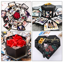 Carica l'immagine nel visualizzatore di Gallery, YILEEY Explosion Box A Forma di Cuore, Creativo Fai da Te Scatola Nero - Ilgrandebazar