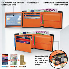 Carica l'immagine nel visualizzatore di Gallery, Portafoglio Uomo Slim Trifold Vera Pelle Blocco RFID, con Tasca... - Ilgrandebazar