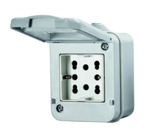 Carica l'immagine nel visualizzatore di Gallery, 4Box 4B H21 Contenitore Ip55 Completo di Presa Side, 250 V, Grigio - Ilgrandebazar