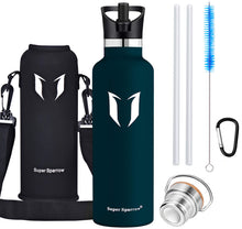Carica l'immagine nel visualizzatore di Gallery, Super Sparrow Doppia Parete in Acciaio Inox coibentato 500ml-17oz, Jade - Ilgrandebazar