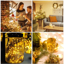 Carica l'immagine nel visualizzatore di Gallery, Kolpop Stringa Luci LED a Batteria [4 Pezzi], Catena Luminosa 5m 50 LED con Filo Rame Ghirlanda Luminosa Lucine LED Decorative per Camere da Letto Giardino Casa Feste Natale Matrimonio (Bianco Caldo)