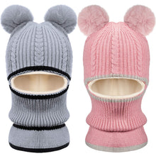 Carica l'immagine nel visualizzatore di Gallery, SATINIOR 2 Pezzi Sciarpa con Cappuccio per Bambini Cappello a Maglia...