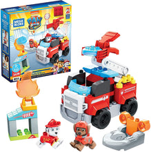 Carica l'immagine nel visualizzatore di Gallery, Mega Bloks - PAW Patrol Camion dei Pompieri di Marshall con Lanciatore, Luci, Scaletta Mobile e Scafo di Salvataggio, 33 Mini Blocchi da Costruzione, Giocattolo per Bambini 3+Anni, GYJ01