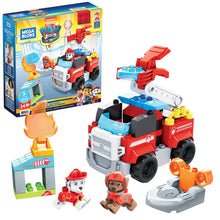 Carica l'immagine nel visualizzatore di Gallery, Mega Bloks - PAW Patrol Camion dei Pompieri di Marshall con Lanciatore, Luci, Scaletta Mobile e Scafo di Salvataggio, 33 Mini Blocchi da Costruzione, Giocattolo per Bambini 3+Anni, GYJ01