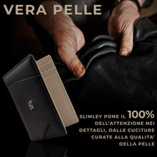 Carica l'immagine nel visualizzatore di Gallery, Portafoglio uomo VERA PELLE con blocco RFID, portamonete e clip fermasoldi... - Ilgrandebazar