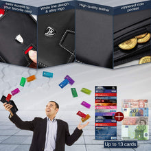 Carica l'immagine nel visualizzatore di Gallery, Portafoglio Uomo RFID Blocking con cartoline e borsa,Trifold Slim Portafogli... - Ilgrandebazar