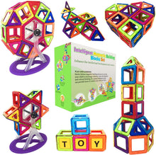 Carica l'immagine nel visualizzatore di Gallery, Desire Deluxe 94 Pezzi Costruzioni Magnetiche per Bambini Gioco Educativo e Creativo per Bimbi da 3 Anni Plastica ABS Alimentare Atossica 94 Blocchi Magnetici con Angoli Smussati Diverse Forme