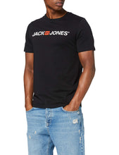 Carica l'immagine nel visualizzatore di Gallery, JACK &amp; JONES Jjecorp Logo Tee SS Crew Neck XS, Nero (Black Detail: Slim Fit) - Ilgrandebazar