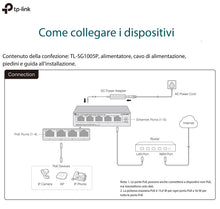 Carica l'immagine nel visualizzatore di Gallery, TP-Link TL-SG1005P Desktop Switch, 5 Porte Gigabit 10/100/1000 Mbit, 5 - Ilgrandebazar