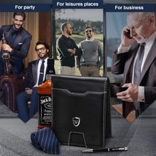 Carica l'immagine nel visualizzatore di Gallery, Portafoglio Uomo RFID Blocking con cartoline e borsa,Trifold Slim Portafogli... - Ilgrandebazar