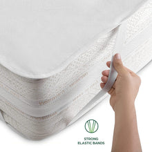 Carica l'immagine nel visualizzatore di Gallery, Coprimaterasso Matrimoniale Impermeabile 160x200 cm Lenzuolo in Cotone Cerata per Letto Protezione Salva Materasso Traversa Traspirante Antiacaro Anallergico Lavabile in Lavatrice con 4 Elastici