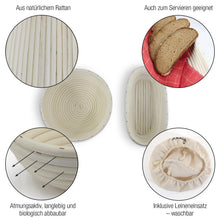Carica l'immagine nel visualizzatore di Gallery, Amazy Cestino da lievitazione, incluso libretto con ricette e Ovale | 35cm - Ilgrandebazar