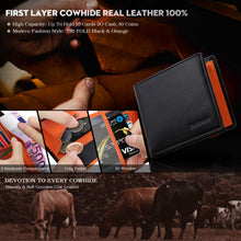 Carica l'immagine nel visualizzatore di Gallery, Portafoglio Uomo Slim Trifold Vera Pelle Blocco RFID, con Tasca... - Ilgrandebazar