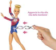 Carica l'immagine nel visualizzatore di Gallery, Barbie- Playset Ginnasta Bambola Snodabile con Bilanciere e Accessori Giocattolo per Bambini 3+ Anni, GJM72