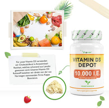 Carica l'immagine nel visualizzatore di Gallery, Vitamina D3 10.000 UI 365 Compresse, Dosaggio Alto, Dose Giornaliera 1000 UI al Giorno (Ogni 10 Giorni), Una Compressa di Vitamina D Ogni 10 Giorni - Vit4ever