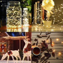 Carica l'immagine nel visualizzatore di Gallery, Kolpop Stringa Luci LED a Batteria [4 Pezzi], Catena Luminosa 5m 50 LED con Filo Rame Ghirlanda Luminosa Lucine LED Decorative per Camere da Letto Giardino Casa Feste Natale Matrimonio (Bianco Caldo)