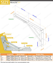 Carica l'immagine nel visualizzatore di Gallery, Mechwares pieghevole staffa per ripiani tabelle lungo rilascio 40cm, White - Ilgrandebazar