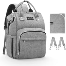 Carica l'immagine nel visualizzatore di Gallery, Zaino Mamma Multifunzione Vulcano Design Neonato Fasciatoio Grigio