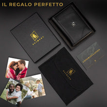 Carica l'immagine nel visualizzatore di Gallery, Portafoglio uomo VERA PELLE con blocco RFID, portamonete e clip fermasoldi... - Ilgrandebazar