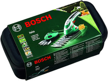 Carica l'immagine nel visualizzatore di Gallery, Bosch 600833102 Tosaerba e Sfoltirami a Batteria Isio Set, 3.6 Volt, Lunghezza Lama Arbusti/Erba 12 cm/8 cm, in Cartone, Nero/Verde