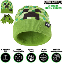 Carica l'immagine nel visualizzatore di Gallery, Minecraft Set Invernale Bambino Cappello Guanti Caldo e Comodo, Beanie e... - Ilgrandebazar