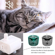 Carica l'immagine nel visualizzatore di Gallery, Fontanella per gatti Sensore automatico fontana acqua pompa acqua alimentatore cane Pet bevitore ciotola Pet bere Dispenser per cane gatto alimentato tramite USB