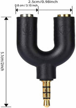 Carica l'immagine nel visualizzatore di Gallery, 2 x Sdoppiatore per attacco cuffia Aux da 3.5 mm, Adattatore microfono e cuffia