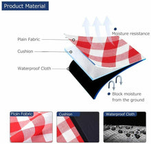 Carica l'immagine nel visualizzatore di Gallery, Simpeak 200 x 200cm Coperta da Picnic Impermeabile e 200x200, Rosso Bianco