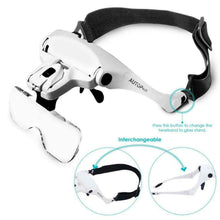 Carica l'immagine nel visualizzatore di Gallery, AUTOPkio Lenti d'ingrandimento, regolabile mani libere Magnifier con 2 White