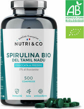 Carica l'immagine nel visualizzatore di Gallery, 500 Compresse di Spirulina Biologica 500mg, Ricca di Proteine, Calcio e Vitamine