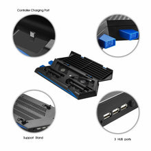 Carica l'immagine nel visualizzatore di Gallery, Supporto verticale per PS4 Slim/PS4 Con Ventilatore e base di ricarica