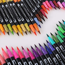 Carica l'immagine nel visualizzatore di Gallery, Houhuhu - Pennarelli a punta doppia, 100 colori, per bambini, Multicolore