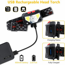Carica l'immagine nel visualizzatore di Gallery, Lampada Frontale Ricaricabile con USB, Impermeabile LED regolabile, Torcia Sport