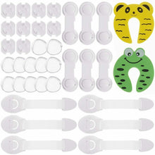 Carica l'immagine nel visualizzatore di Gallery, Kit completo di sicurezza per bambini, Chiusure cassetti, Paraspigoli, Tappi
