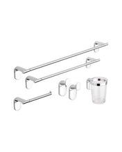 Carica l'immagine nel visualizzatore di Gallery, METAFORM Set accessori bagno kit completo Zero Cromo 5 pezzi in Acciaio...