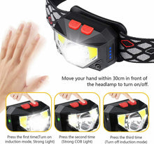 Carica l'immagine nel visualizzatore di Gallery, Lampada Frontale Ricaricabile con USB, Impermeabile LED regolabile, Torcia Sport