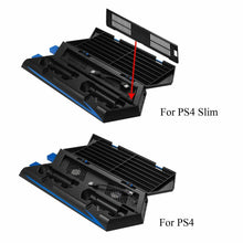 Carica l'immagine nel visualizzatore di Gallery, Supporto verticale per PS4 Slim/PS4 Con Ventilatore e base di ricarica