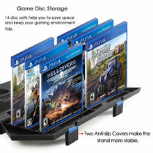 Carica l'immagine nel visualizzatore di Gallery, Supporto verticale per PS4 Slim/PS4 Con Ventilatore e base di ricarica